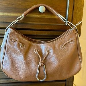 BCBGMAXAZRIA Cocoa Brown Leather Pebbled Bag